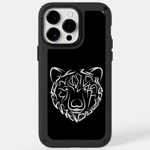 Black and White Tribal Bear Speck iPhone 14 Pro Max Case