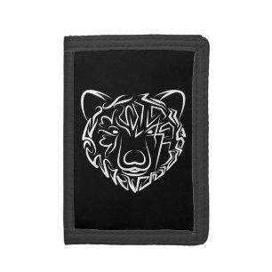 Black and White Tribal Bear Trifold Wallet