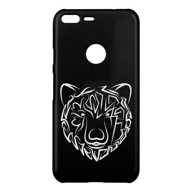 Black and White Tribal Bear Uncommon Google Pixel XL Case (Back)
