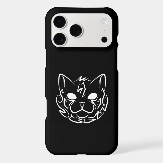 Black and White Tribal Cat iPhone Case (Back)