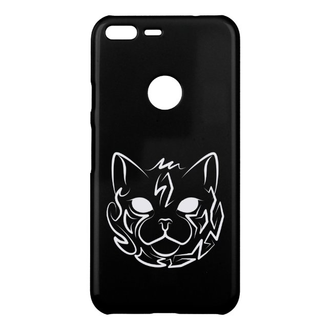 Black and White Tribal Cat Uncommon Google Pixel XL Case (Back)