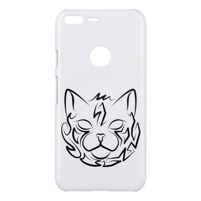 Black and White Tribal Cat Uncommon Google Pixel XL Case (Back)