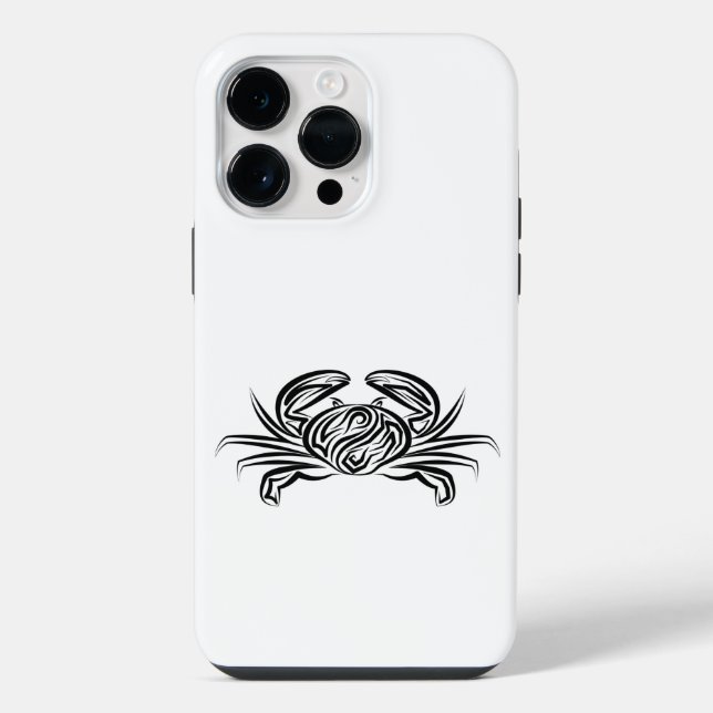 Black and White Tribal Crab iPhone Case (Back)