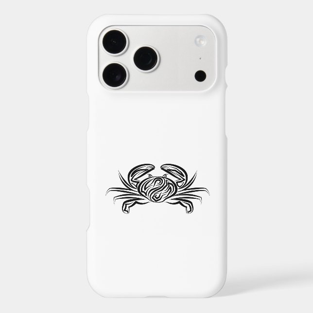 Black and White Tribal Crab iPhone Case (Back)