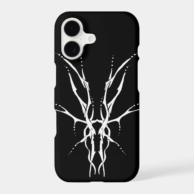 Black and White Tribal Deer Skull Hunting Design Case-Mate iPhone Case (Back)