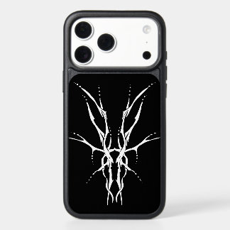 Black and White Tribal Deer Skull Hunting Design iPhone 17 Pro Max Case