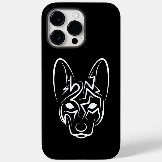 Black and White Tribal Dog Case-Mate iPhone Case (Back)