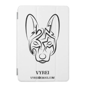 Black and White Tribal Dog iPad Mini Cover