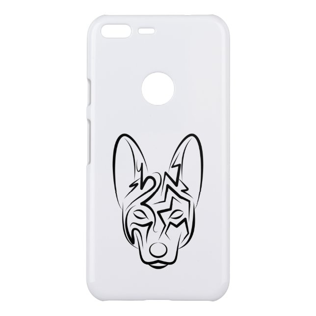 Black and White Tribal Dog Uncommon Google Pixel XL Case (Back)