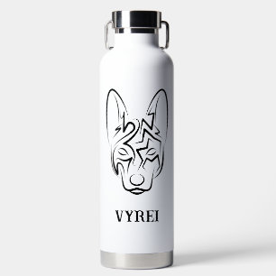 Black and White Tribal Dog Water Bottle