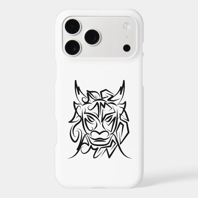 Black and White Tribal Dragon iPhone Case (Back)