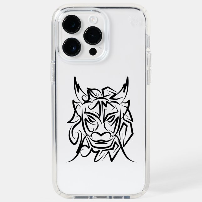 Black and White Tribal Dragon Speck iPhone Case (Front)