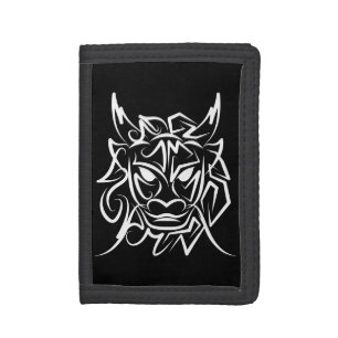 Black and White Tribal Dragon Tri-fold Wallet