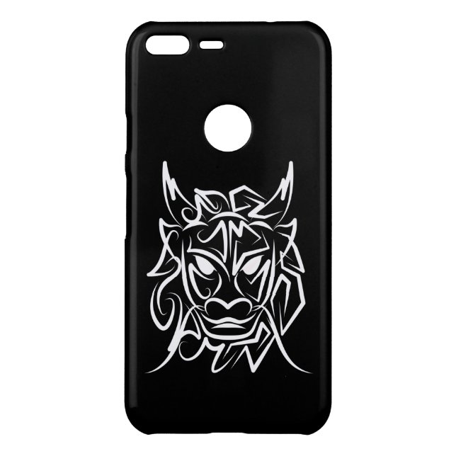 Black and White Tribal Dragon Uncommon Google Pixel XL Case (Back)