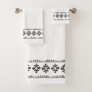 HATESAH Bath Towels Set Soft Highly Absorbent Black White Native American  Tribal Aztec Ethnic Boho Style Towel Set 3 Piece,1 Bath Towel,1 Hand  Towel,1