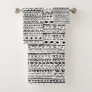 Black and White Tribal Ethnic Mud Cloth Pattern