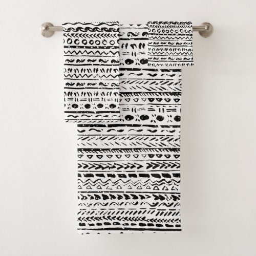 Black and White Tribal Ethnic Mud Cloth Pattern