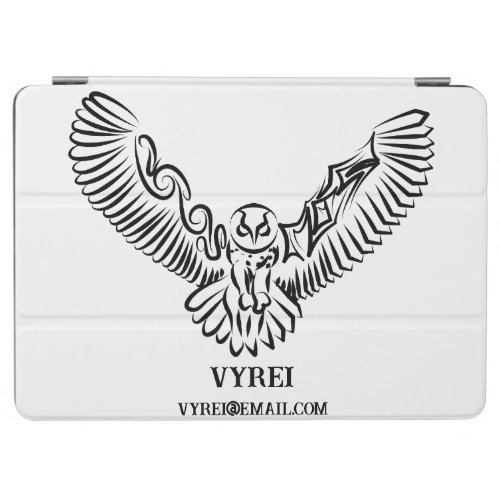 Black and White Tribal Flying Owl iPad Air Cover