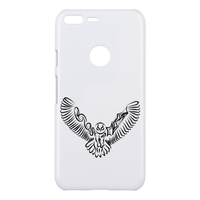 Black and White Tribal Flying Owl Uncommon Google Pixel XL Case (Back)