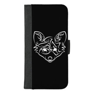 Black and White Tribal Fox iPhone 8/7 Plus Wallet Case