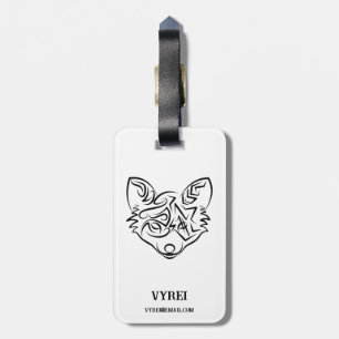Black and White Tribal Fox Luggage Tag