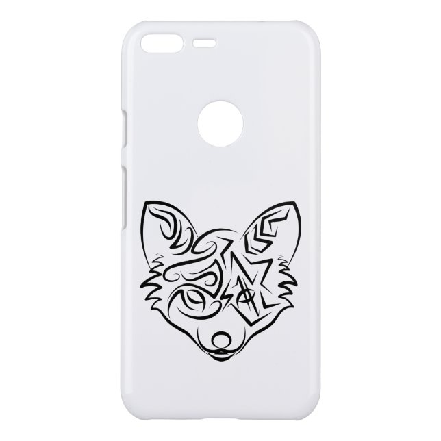 Black and White Tribal Fox Uncommon Google Pixel XL Case (Back)