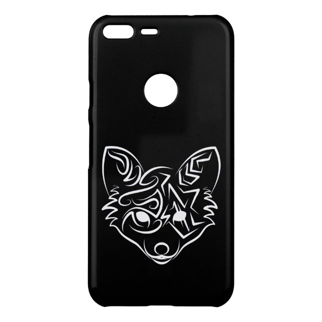 Black and White Tribal Fox Uncommon Google Pixel XL Case (Back)