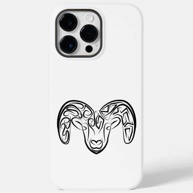 Black and White Tribal Goat / Sheep Case-Mate iPhone Case (Back)