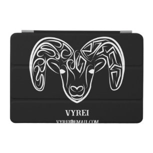 Black and White Tribal Goat / Sheep iPad Mini Cover