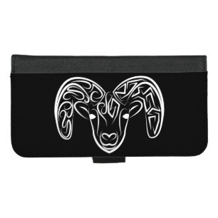 Black and White Tribal Goat / Sheep iPhone 8/7 Plus Wallet Case