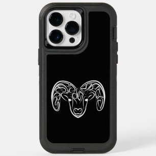 Black and White Tribal Goat / Sheep OtterBox iPhone 14 Pro Max Case