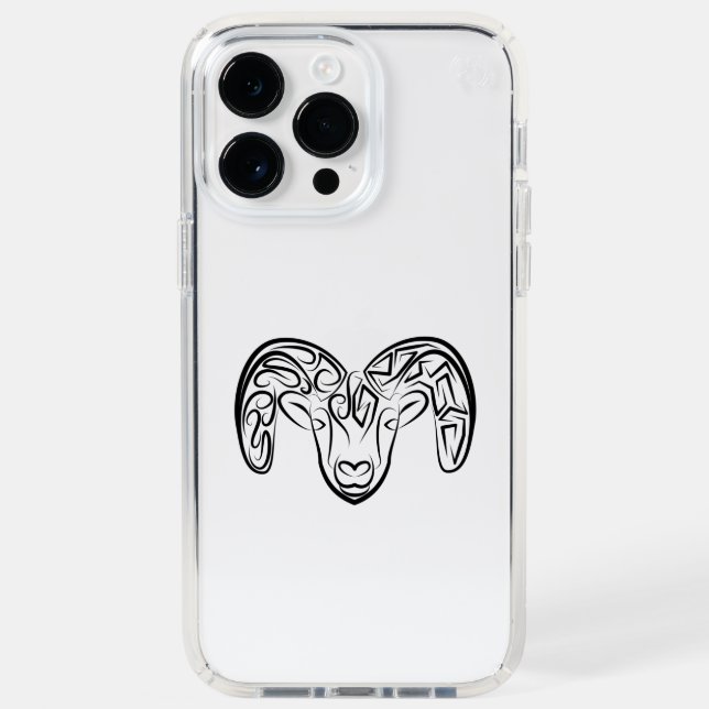 Black and White Tribal Goat / Sheep Speck iPhone Case (Front)