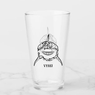 Black and White Tribal Great White Shark Glass