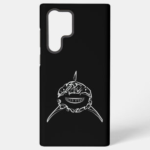 Black and White Tribal Great White Shark Samsung Galaxy S22 Ultra Case