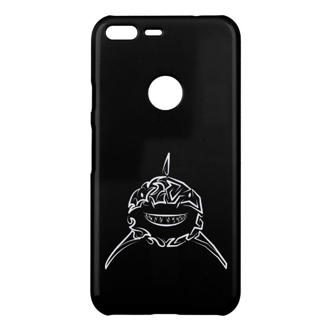 Black and White Tribal Great White Shark Uncommon Google Pixel XL Case (Back)