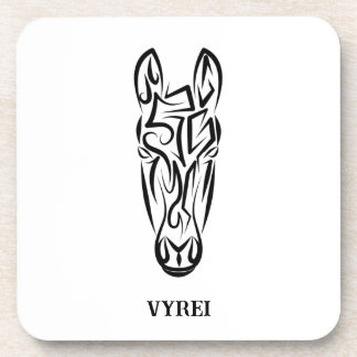Black and White Tribal Horse Beverage Coaster