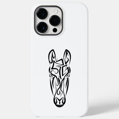 Black and White Tribal Horse Case_Mate iPhone 14 Pro Max Case
