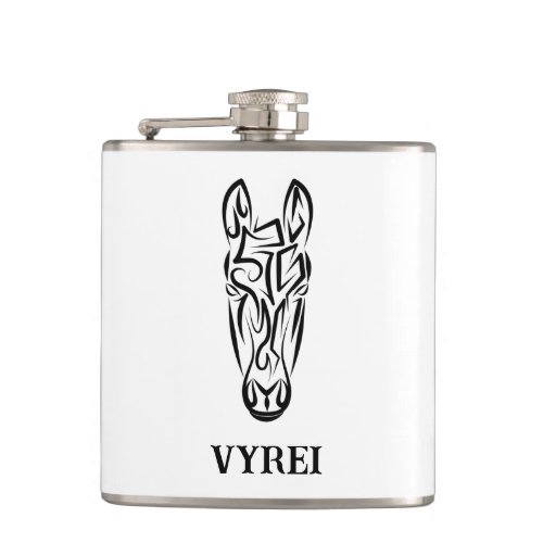 Black and White Tribal Horse Flask