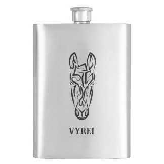 Black and White Tribal Horse Flask