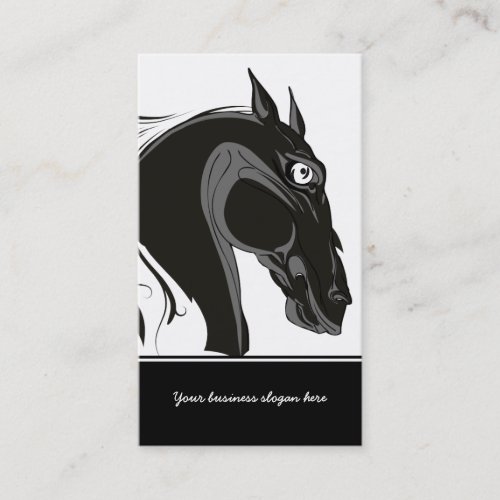 Black and white tribal horse head custom business business cards