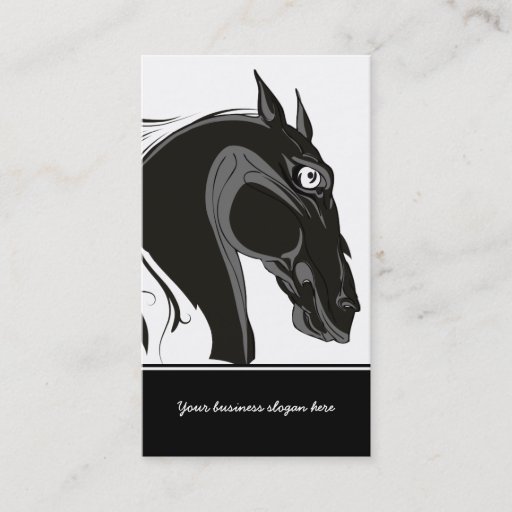 Customizable Black and white tribal horse head custom business business cards