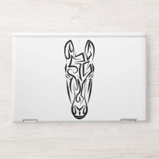 Black and White Tribal Horse HP Laptop Skin