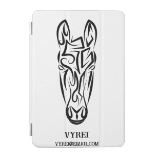 Black and White Tribal Horse iPad Mini Cover