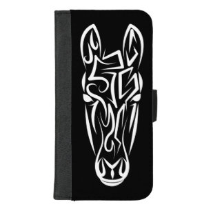 Black and White Tribal Horse iPhone 8/7 Plus Wallet Case