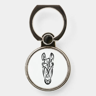 Black and White Tribal Horse Phone Ring Stand