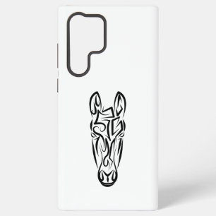 Black and White Tribal Horse Samsung Galaxy S22 Ultra Case