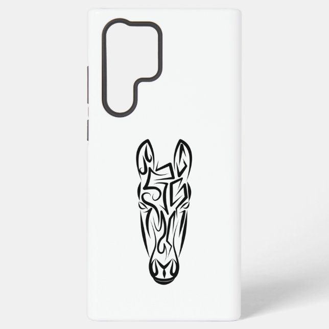 Black and White Tribal Horse Samsung Galaxy Case (Back)