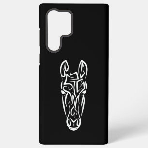 Black and White Tribal Horse Samsung Galaxy S22 Ultra Case