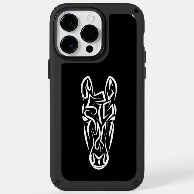 Black and White Tribal Horse Speck iPhone Case (Front)