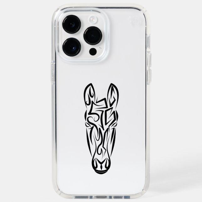 Black and White Tribal Horse Speck iPhone Case (Front)